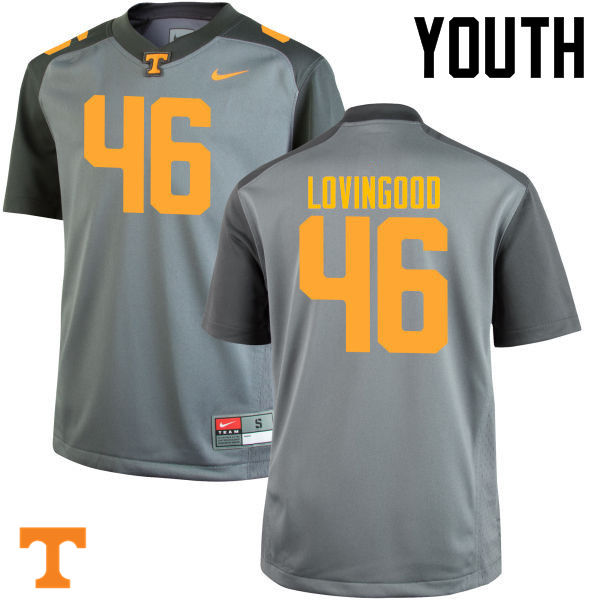 Youth #46 Riley Lovingood Tennessee Volunteers College Football Jerseys-Gray